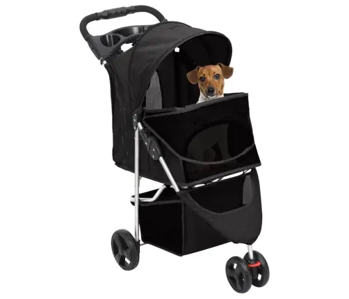 Sulankstomas Vežimėlis Šunims, Juodas, 80X46X98cm Audinys