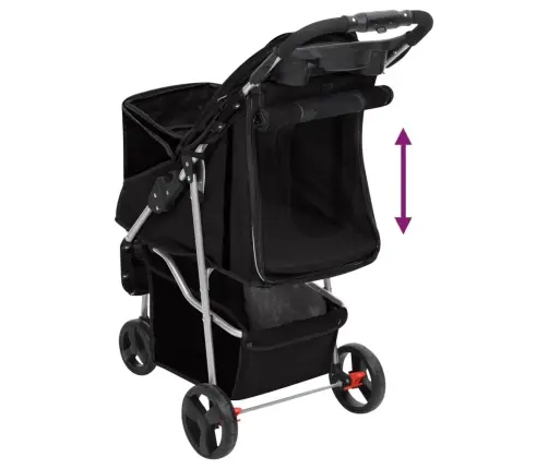 Sulankstomas Vežimėlis Šunims, Juodas, 80X46X98cm Audinys