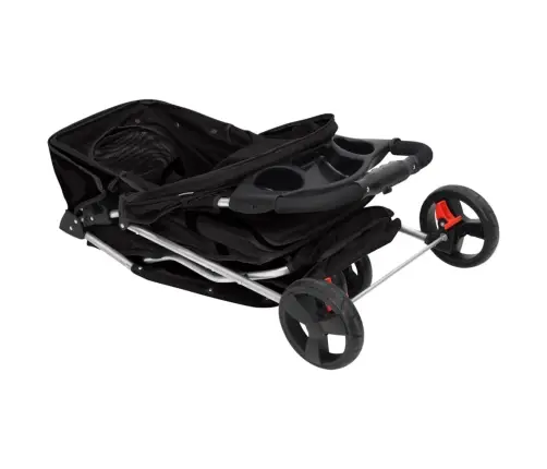 Sulankstomas Vežimėlis Šunims, Juodas, 80X46X98cm Audinys