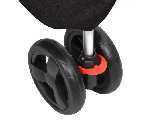 Sulankstomas Vežimėlis Šunims, Juodas, 80X46X98cm Audinys