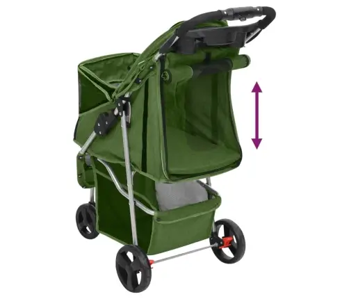 Kokkupandav Koerakäru, Roheline, 80 X 46 X 98 cm Oxford Kangas