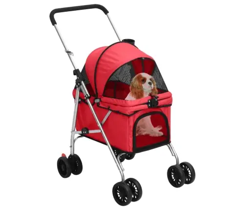 Saliekami Suņu Ratiņi, 76X50X100 Cm, Oksfordas Audums, Sarkani Vidaxl