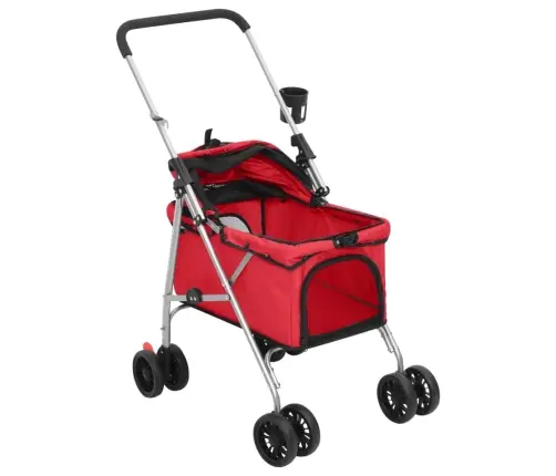 Saliekami Suņu Ratiņi, 76X50X100 Cm, Oksfordas Audums, Sarkani Vidaxl