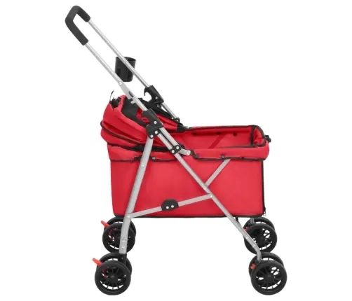 Saliekami Suņu Ratiņi, 76X50X100 Cm, Oksfordas Audums, Sarkani Vidaxl