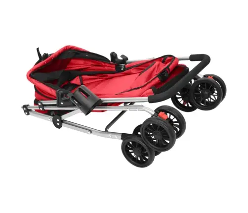 Saliekami Suņu Ratiņi, 76X50X100 Cm, Oksfordas Audums, Sarkani Vidaxl