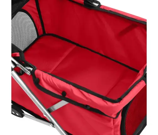 Saliekami Suņu Ratiņi, 76X50X100 Cm, Oksfordas Audums, Sarkani Vidaxl