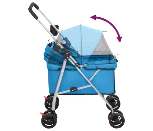 Sulankstomas Vežimėlis Šunims, Mėlynas, 76X50X100cm Audinys