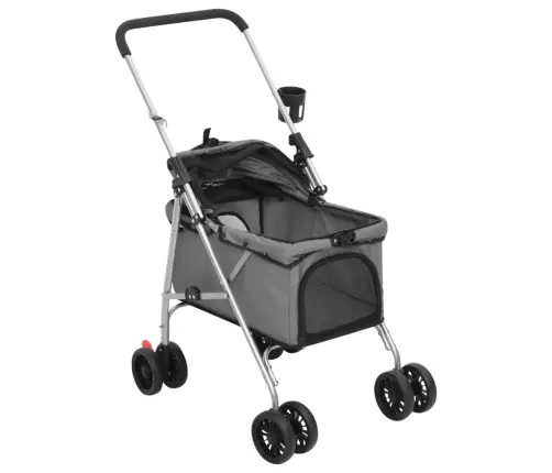 Saliekami Suņu Ratiņi, 76X50X100 Cm, Oksfordas Audums, Pelēki Vidaxl