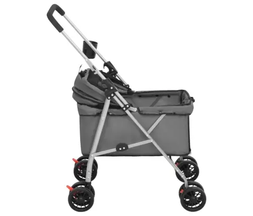 Saliekami Suņu Ratiņi, 76X50X100 Cm, Oksfordas Audums, Pelēki Vidaxl