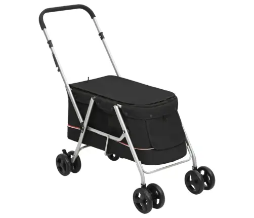 Sulankstomas Vežimėlis Šunims, Juodas, 100X49X96cm Audinys