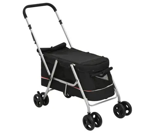 Sulankstomas Vežimėlis Šunims, Juodas, 100X49X96cm Audinys