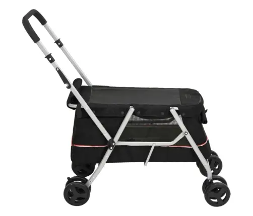 Sulankstomas Vežimėlis Šunims, Juodas, 100X49X96cm Audinys