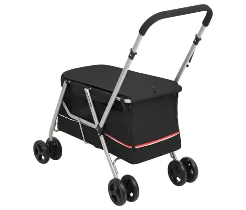 Sulankstomas Vežimėlis Šunims, Juodas, 100X49X96cm Audinys