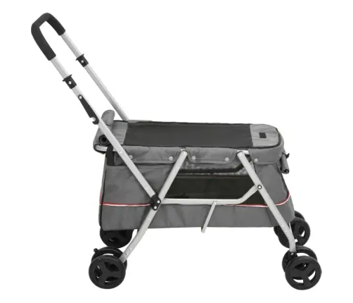 Sulankstomas Vežimėlis Šunims, Pilkas, 100X49X96cm Audinys