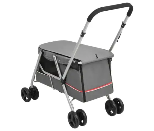 Sulankstomas Vežimėlis Šunims, Pilkas, 100X49X96cm Audinys