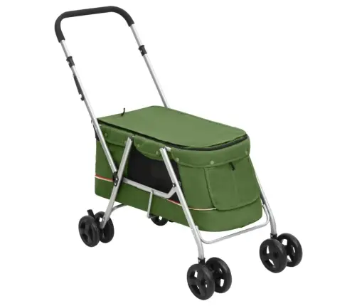 Saliekami Suņu Ratiņi, Zaļi, 100X49X96 Cm, Lina Audums Vidaxl