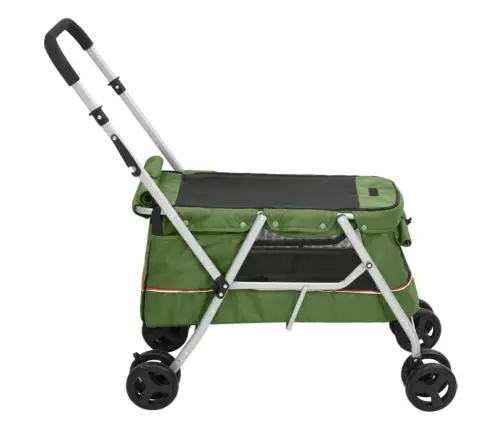 Saliekami Suņu Ratiņi, Zaļi, 100X49X96 Cm, Lina Audums Vidaxl