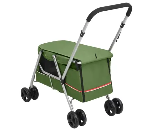 Saliekami Suņu Ratiņi, Zaļi, 100X49X96 Cm, Lina Audums Vidaxl