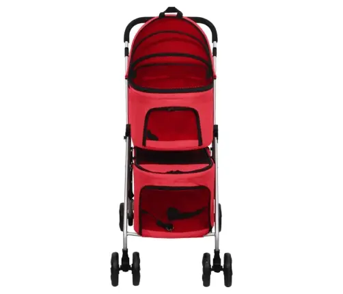 2-Korruseline Kokkupandav Koerakäru, Punane, Oxford Kangas