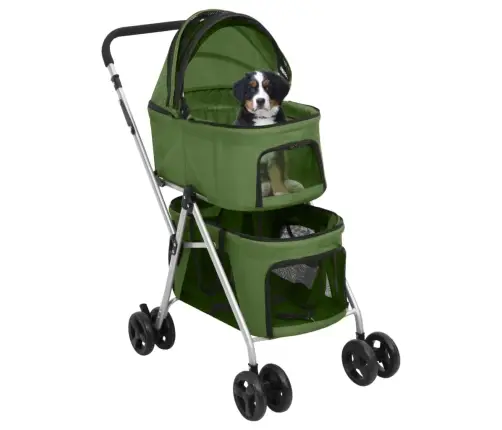 2-Korruseline Kokkupandav Koerakäru, Roheline, Oxford Kangas