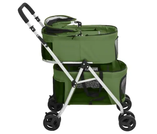 2-Korruseline Kokkupandav Koerakäru, Roheline, Oxford Kangas