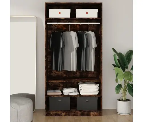 Drabužių Spinta, Dūminio Ąžuolo, 100X50X200cm Apdirbta Mediena Drabužių Spinta, Dūminio Ąžuolo, 100X50X200cm Apdirbta Mediena