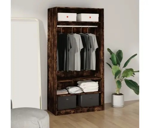 Drabužių Spinta, Dūminio Ąžuolo, 100X50X200cm Apdirbta Mediena Drabužių Spinta, Dūminio Ąžuolo, 100X50X200cm Apdirbta Mediena