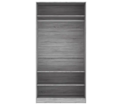 Riidekapp, Hall Sonoma Tamm, 100 X 50 X 200 cm Tehispuit