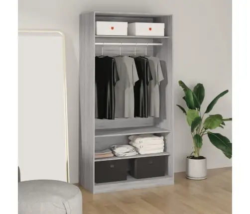 Riidekapp, Hall Sonoma Tamm, 100 X 50 X 200 cm Tehispuit