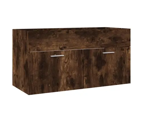 Vonios Baldų Komplektas, 2 Dalių, Dūminio Ąžuolo, Mediena