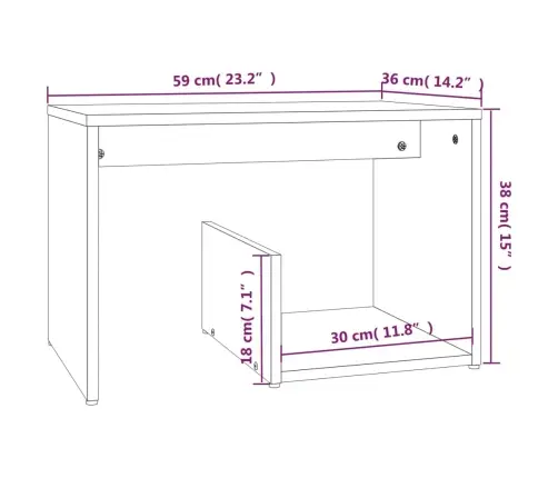 Galdiņš, Brūna Ozolkoka, 59X36X38 Cm, Inženierijas Koks Vidaxl