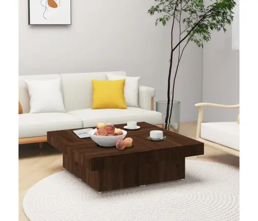 Kavos Staliukas, Rudas Ąžuolo, 90X90X28cm Apdirbta Mediena