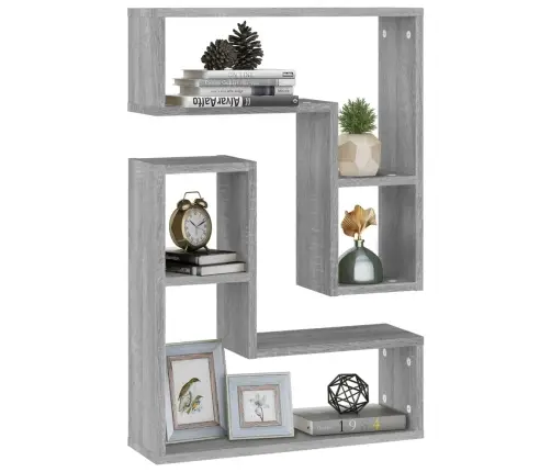 Sienas Plaukti, 2 Gab., Pelēki, 50X15X50 Cm, Inženierijas Koks Vidaxl