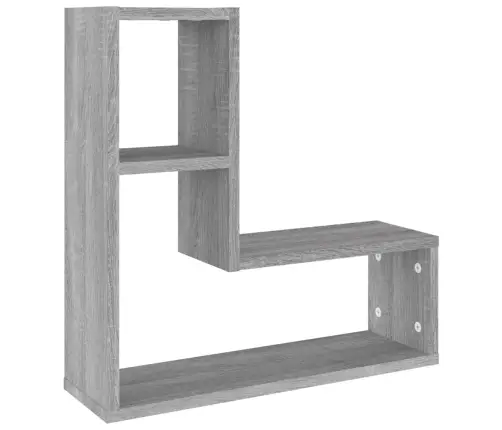 Sienas Plaukti, 2 Gab., Pelēki, 50X15X50 Cm, Inženierijas Koks Vidaxl