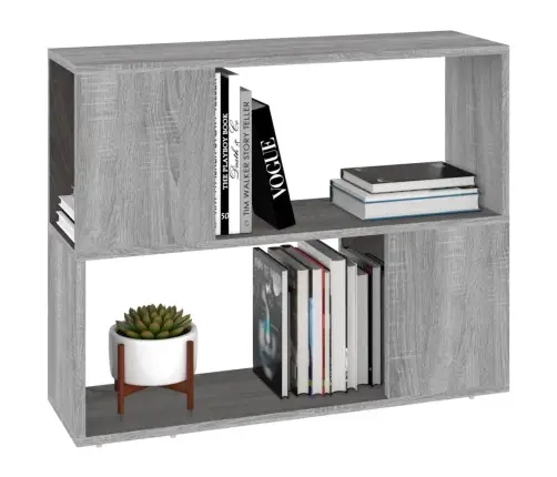 Spintelė Knygoms/Kambario Pertvara, Pilka Ąžuolo, 80X24X63Cm