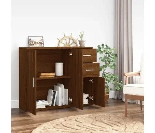 Kumode, Ozolkoka Krāsa, 91X29,5X75 Cm, Inženierijas Koks Vidaxl