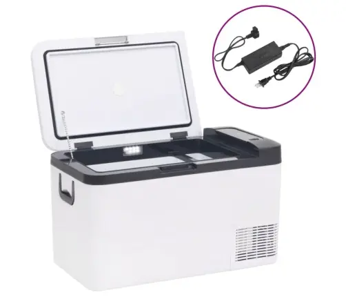 Aukstumkaste Ar Rokturi, Adapteri, Balta Ar Melnu, 25 L, Pp, Pe Vidaxl