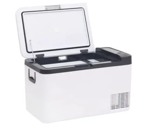 Aukstumkaste Ar Rokturi, Adapteri, Balta Ar Melnu, 25 L, Pp, Pe Vidaxl