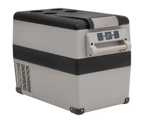 Aukstumkaste Ar Rokturi, Adapteri, 55 L, Pp,Pe, Melna Ar Pelēku Vidaxl