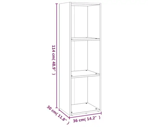 Raamaturiiul/Telerikapp, Suitsutamm, 36X30X114 cm Tehispuit