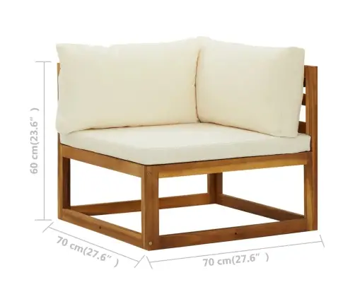 Stūra Dīvāni Ar Matračiem, 2 Gab., Akācijas Masīvkoks Vidaxl