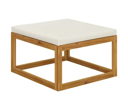 Kāju Balsts Ar Krēmbaltu Matraci, Akācijas Masīvkoks Vidaxl