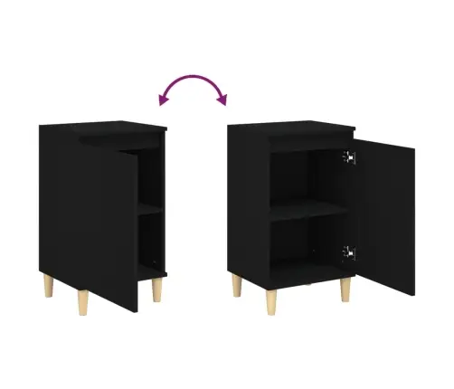 Naktsskapīši, 2 Gab., Melni, 40X35X70 Cm, Inženierijas Koks Vidaxl