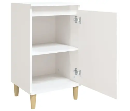 Naktinė Spintelė, Balta, 40X35X70cm Apdirbta Mediena, Blizgi