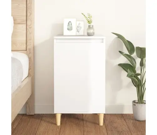 Naktinė Spintelė, Balta, 40X35X70cm Apdirbta Mediena, Blizgi