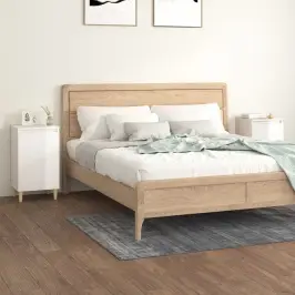 Öökapid 2 Tk, Kõrgläikega Valge, 40X35X70 cm Tehispuit