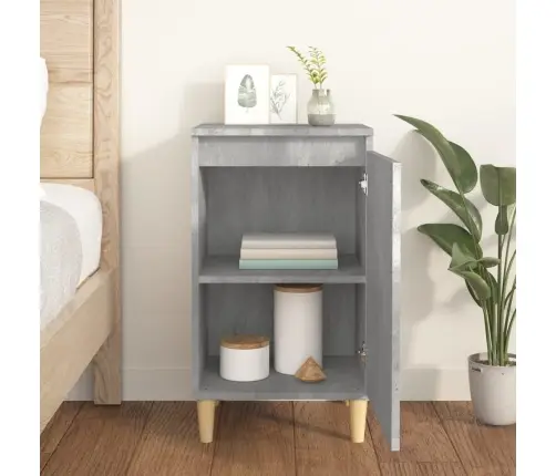 Naktsskapītis, Betona Pelēks, 40X35X70 Cm, Inženierijas Koks Vidaxl