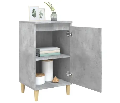 Naktsskapītis, Betona Pelēks, 40X35X70 Cm, Inženierijas Koks Vidaxl