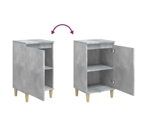 Naktinės Spintelės, 2Vnt., Betono Pilkos, 40X35X70cm Mediena