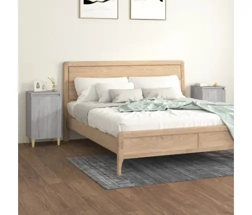 Naktinės Spintelės, 2Vnt., Pilkos Ąžuolo, 40X35X70cm Mediena